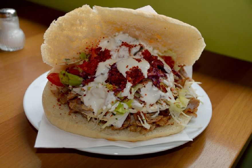 Delicious doner kebab like that sold at the best kebab shops in Ibiza.